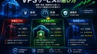 VPSサービスの選び方：価格、性能、稼働率など重要なポイント　広告あり
