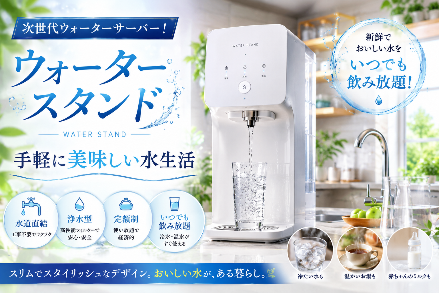 高品質の水を手軽に！『ウォータースタンド』の特徴とメリット　広告あり