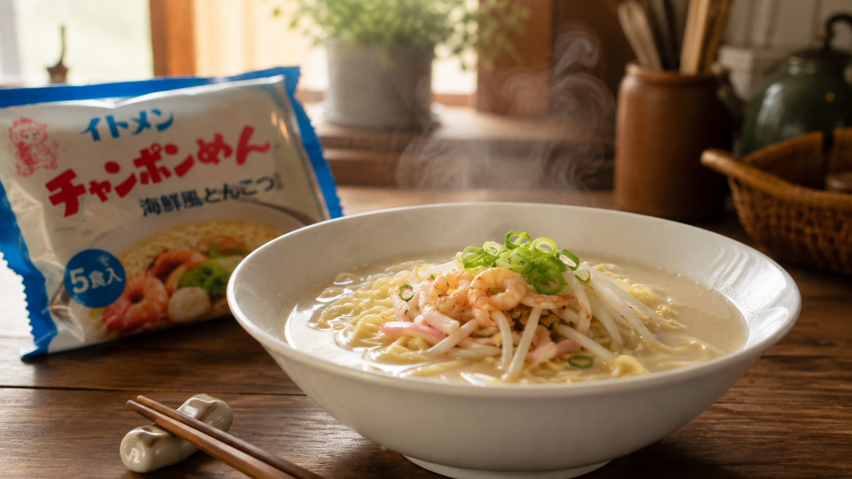 イトメン チャンポンめん 海鮮風とんこつ 5食 401円｜おひとり様1個限り - hiroの静かな日々