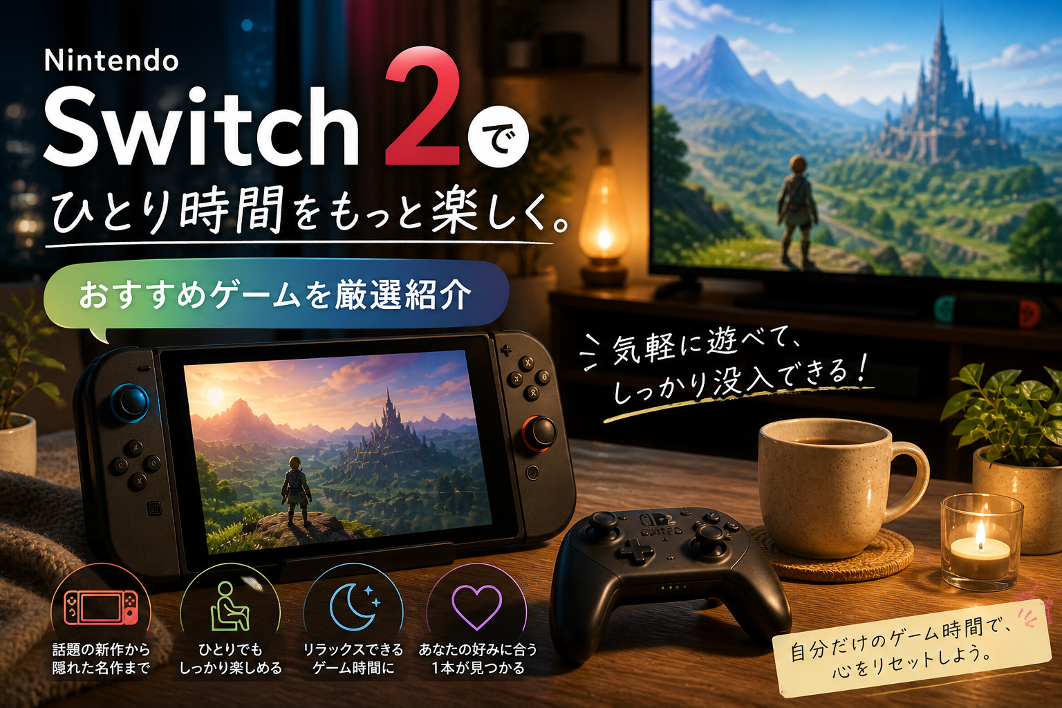 Switch2おすすめゲーム｜ひとりで没入できる静かなゲーム時間