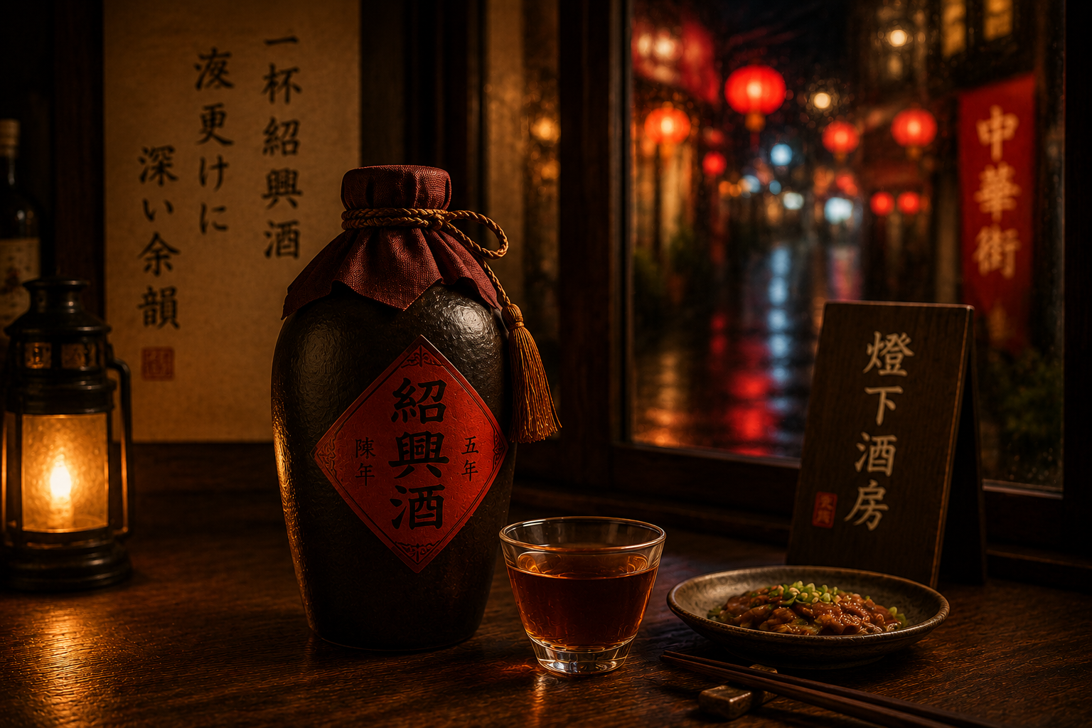 紹興酒と静かな中華街の夜｜灯下酒房｜hiroの静かな日々