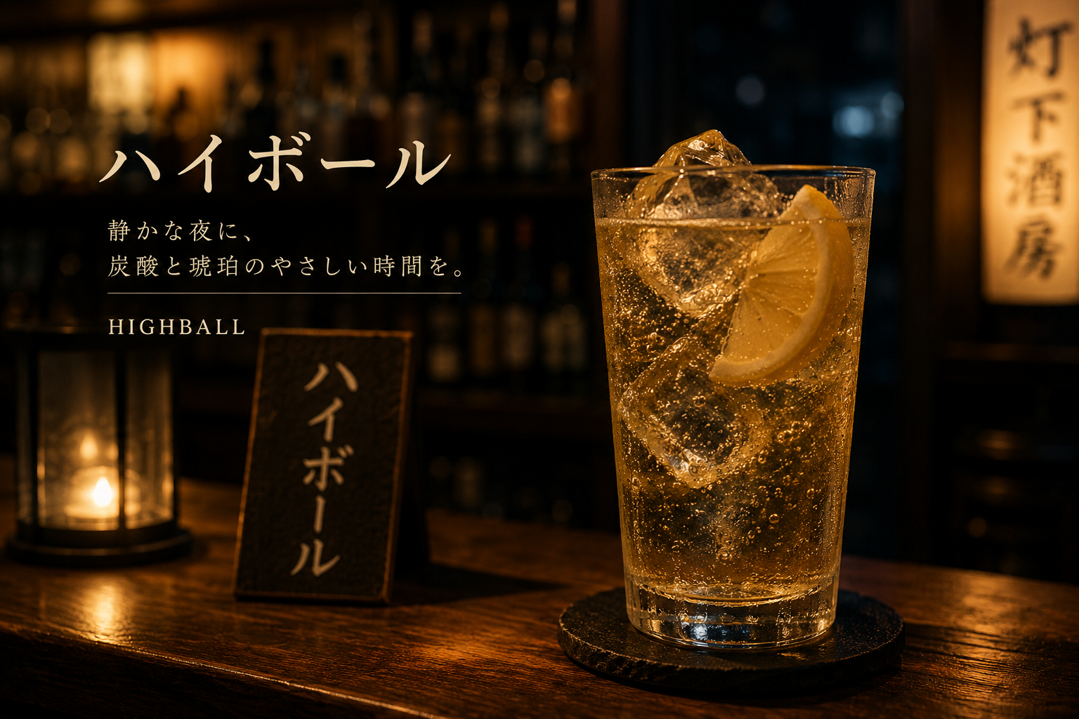 ハイボール｜灯下酒房 - 静かな夜に楽しむ琥珀と炭酸の一杯
