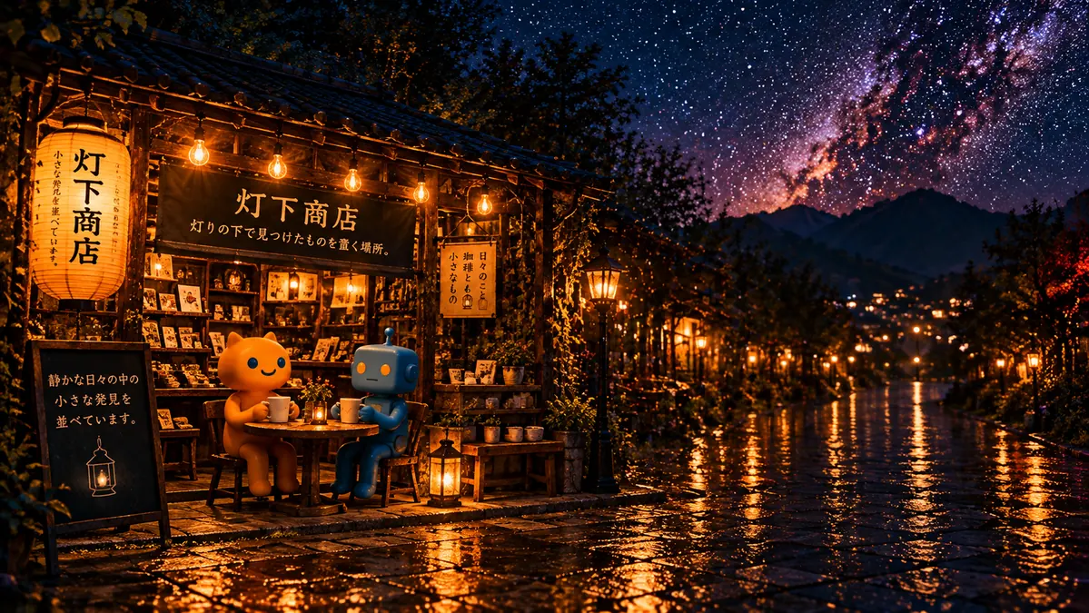 灯下商店の店先